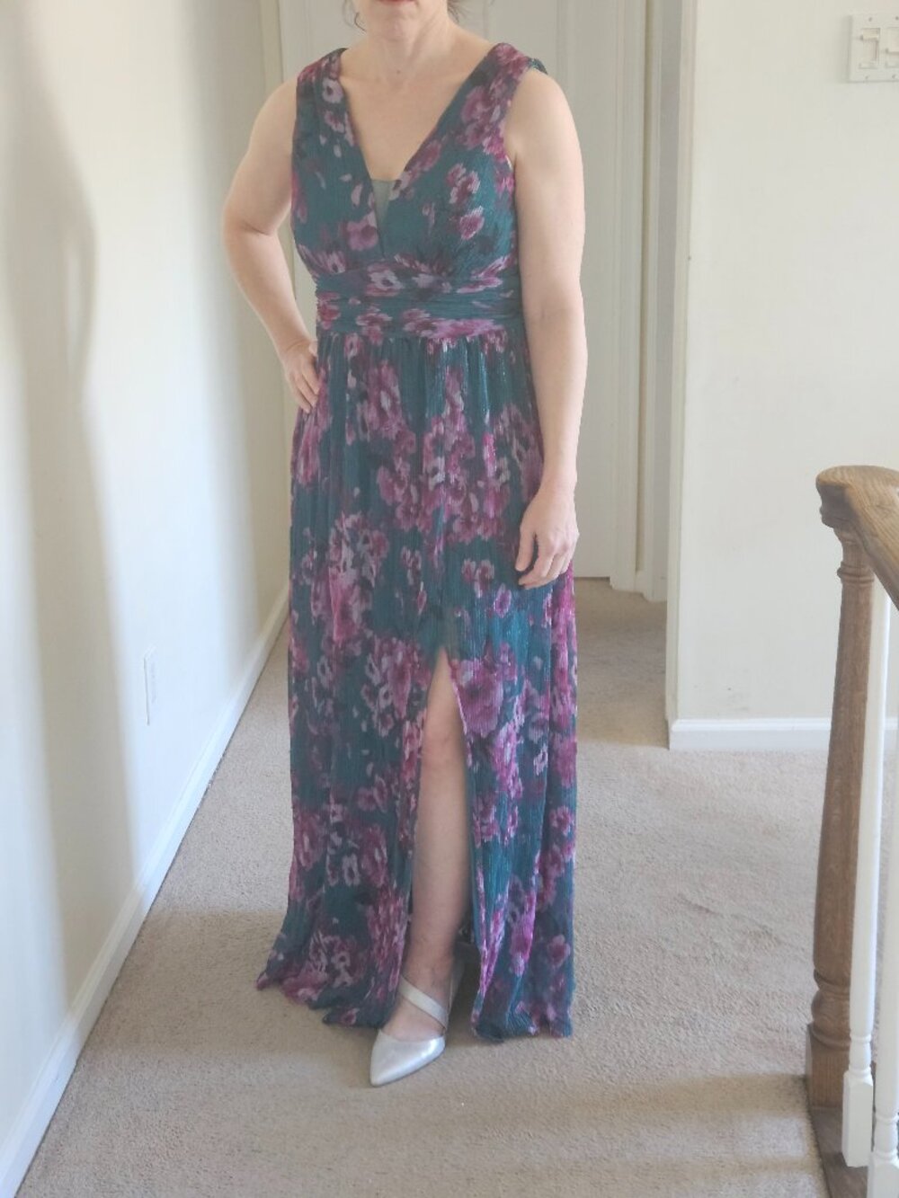 R & M RICHARDS GOWN SIZE 8, TEAL, PINK, PURPLE - PROM, WEDDING- NWT